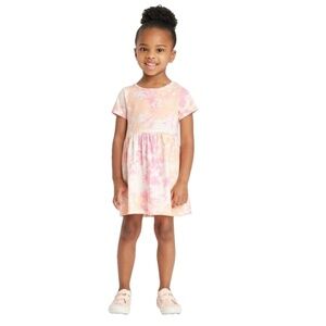 Cat & Jack Toddler Girls' Warm Tie-Dye Short Sleeve Dress 4T